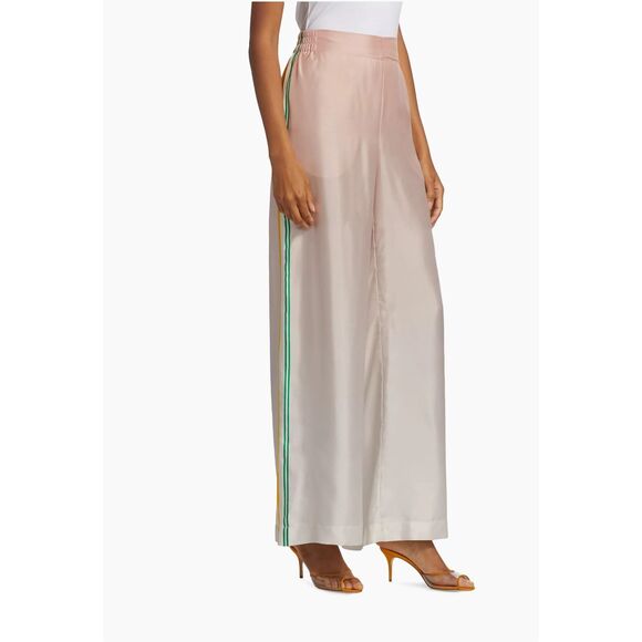 NWT Casablanca Side Stripe Ombre Effect Silk Wide Leg Pants in Pink Size 42 $106 - Picture 3 of 11